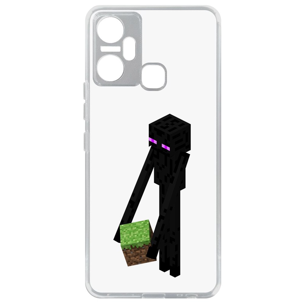 

Чехол-накладка Кейс Minecraft-Эндермен для Infinix Smart 6 Plus, Прозрачный