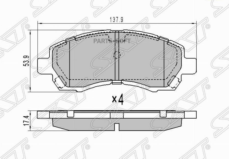 

Колодки Тормозные Перед Subaru Impreza Gf 92-00/Legacy Bd/Bg/Be/Bh Sat арт. ST-26296-AC011