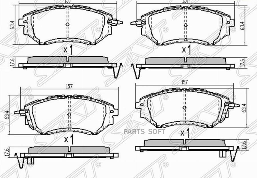 

Колодки Тормозные Перед Subaru Legacy Bp/Bh Sat арт. ST-26296-XA010