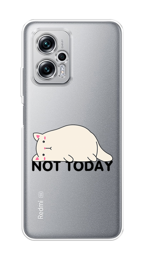 

Чехол на Poco X4 GT/Redmi Note 11T Pro/11T Pro Plus "Cat not today", Белый;розовый;черный, 315450-1