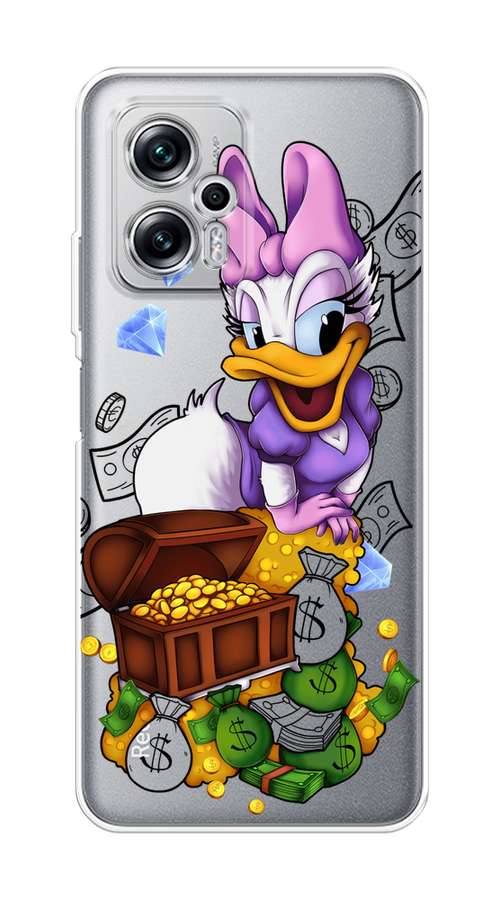 

Чехол на Poco X4 GT/Redmi Note 11T Pro/11T Pro Plus "Rich Daisy Duck", Коричневый;белый;фиолетовый, 315450-6