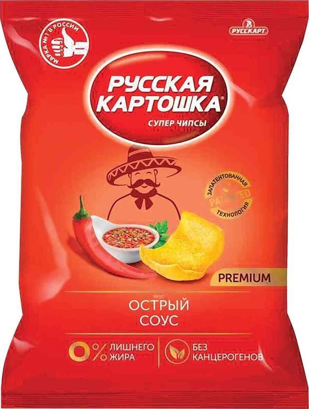 Чипсы картофельные Русская картошка Острый соус 190 г 220₽