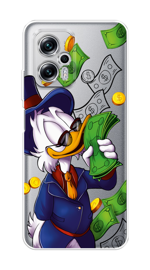 

Чехол на Poco X4 GT/Redmi Note 11T Pro/11T Pro Plus "Scrooge McDuck with Money", Синий;зеленый;белый, 315450-6