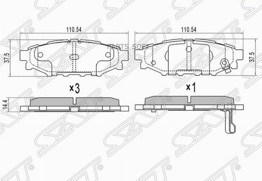 

Колодки Тормозные Rr Subaru Impreza Gr 07 Forester Sh 07 Sat арт. ST26696AG030