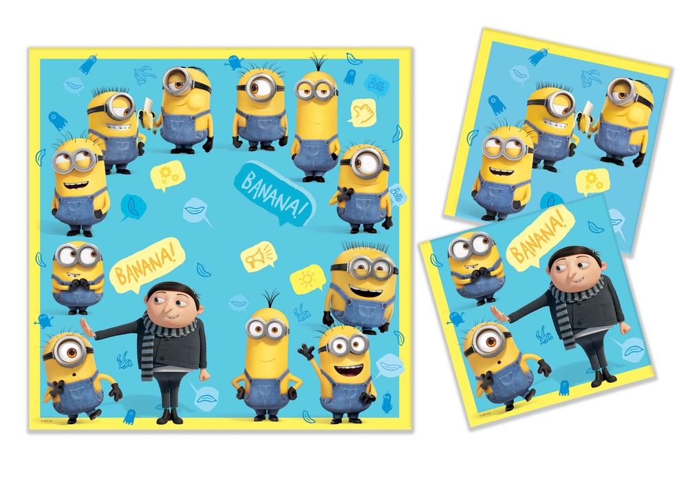 фото Салфетки бумажные трехслойные-1 minions 2 33*33 см, 20 шт 3d дизайн nd play