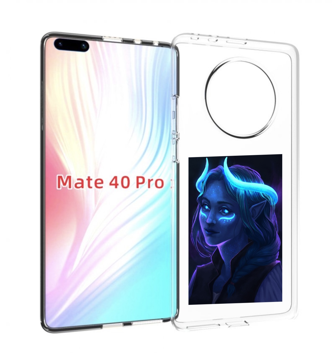 Чехол MyPads девушка синяя ледяная женский для Huawei Mate 40 Pro (NOH-NX9)