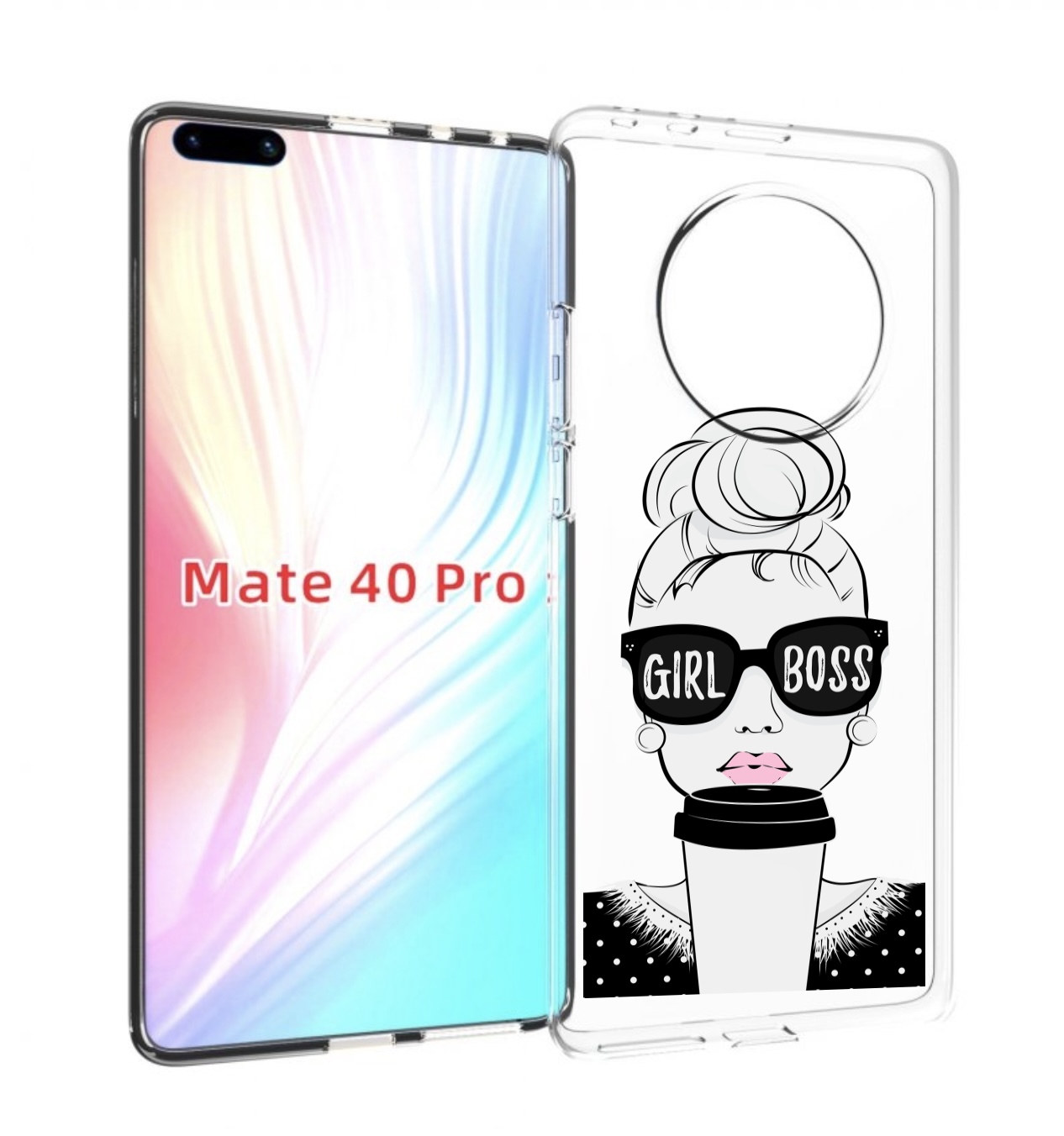 

Чехол MyPads девушка-босс женский для Huawei Mate 40 Pro (NOH-NX9), Прозрачный, Tocco