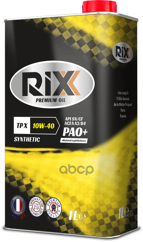 фото Rixx синтетическое моторное масло rixx tp x 10w-40 sn/cf a3/b4 1 л