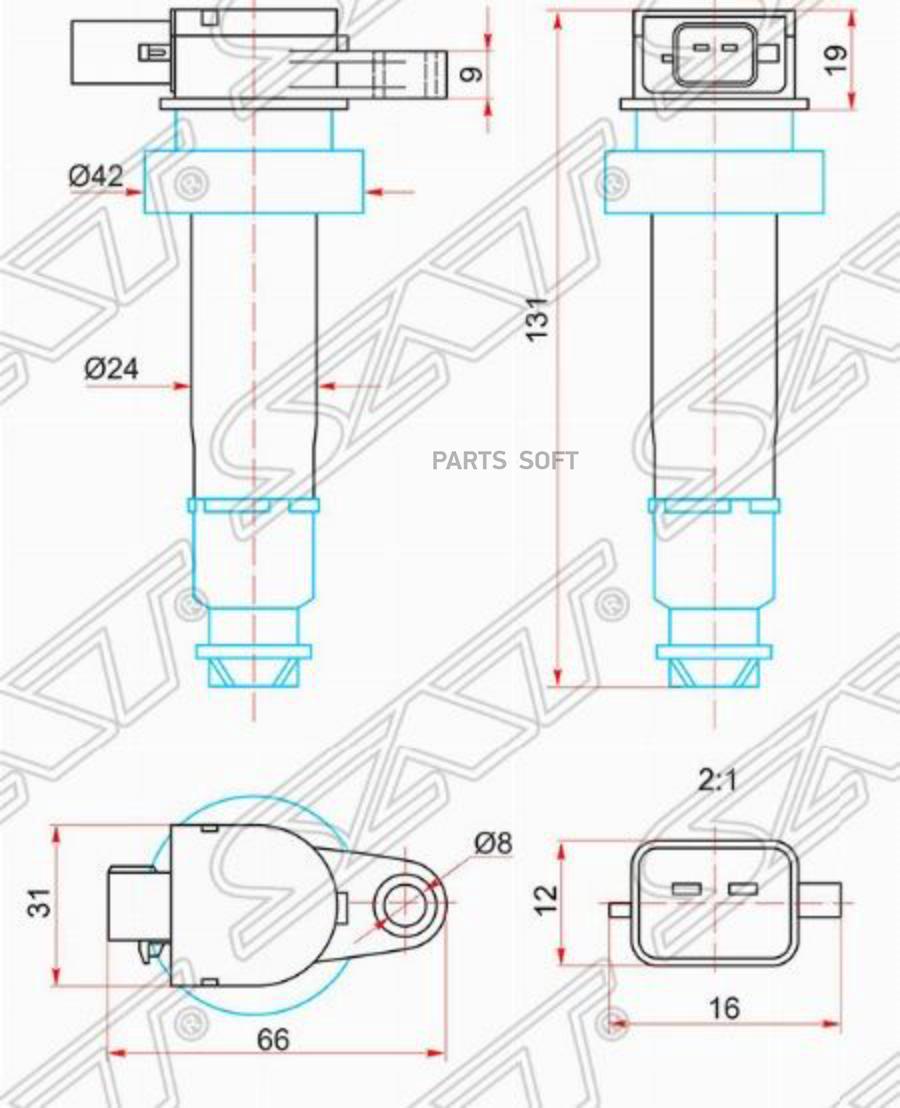 

SAT ST-27301-2B000 Катушка зажигания HYUNDAI ELANTRA CF 06-/KIA CERATO LD 06- 1шт