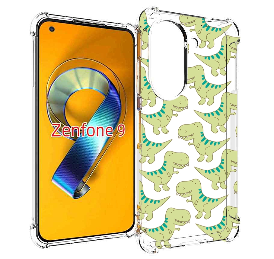 

Чехол MyPads зеленые-динозаврики для Asus Zenfone 9 (AI2202), Прозрачный, Tocco