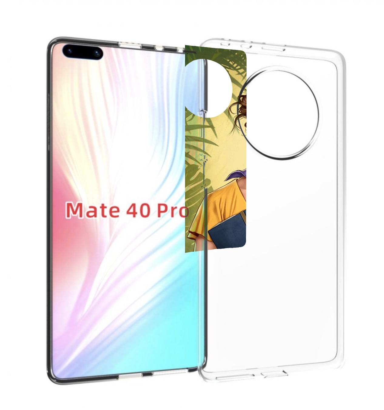 

Чехол MyPads девушка-в-зелени женский для Huawei Mate 40 Pro (NOH-NX9), Прозрачный, Tocco