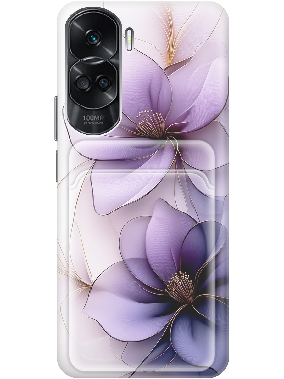 

Силиконовый чехол на Honor 90 Lite с принтом "Сиреневые цветы" с карманом для карты, Белый;прозрачный;серый;фиолетовый, 772622621