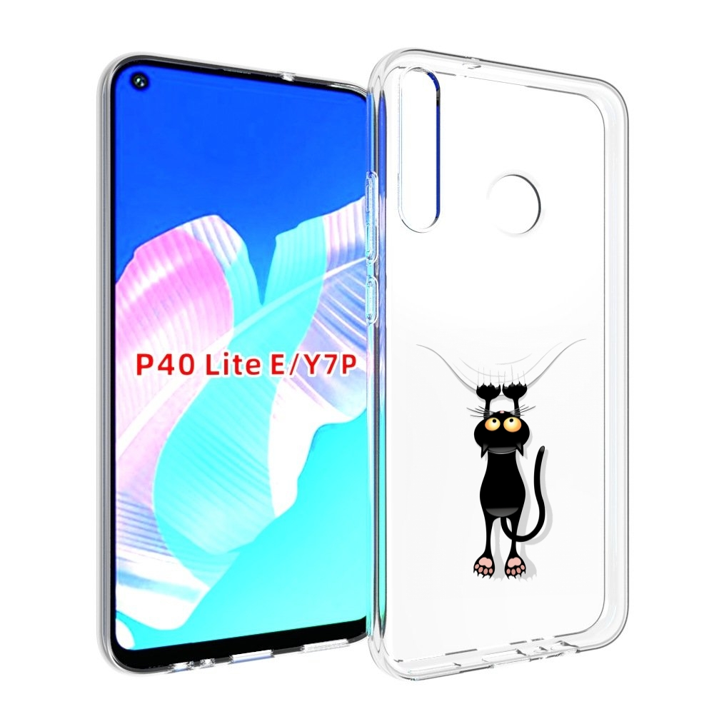 

Чехол бампер MyPads Висячий-кот для Huawei P40 Lite E, Прозрачный, Tocco