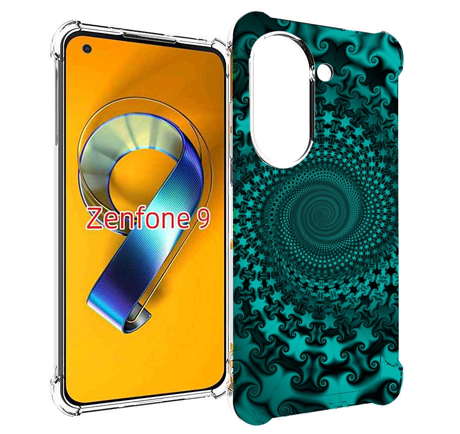 Чехол MyPads зеленый-гипноз для Asus Zenfone 9 (AI2202)