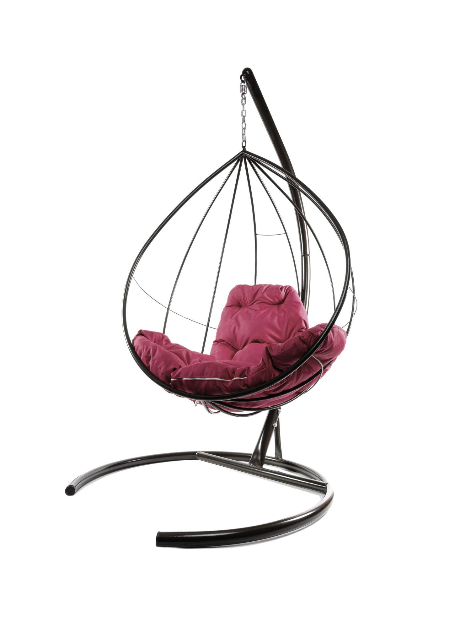 

Подвесное кресло коричневое, без ротанга 23071698 бордовая подушка, Без ротанга