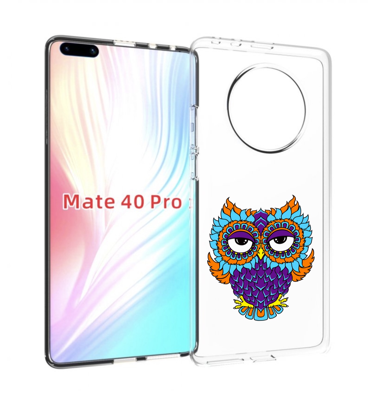 

Чехол MyPads Цветная сова для Huawei Mate 40 Pro (NOH-NX9), Прозрачный, Tocco