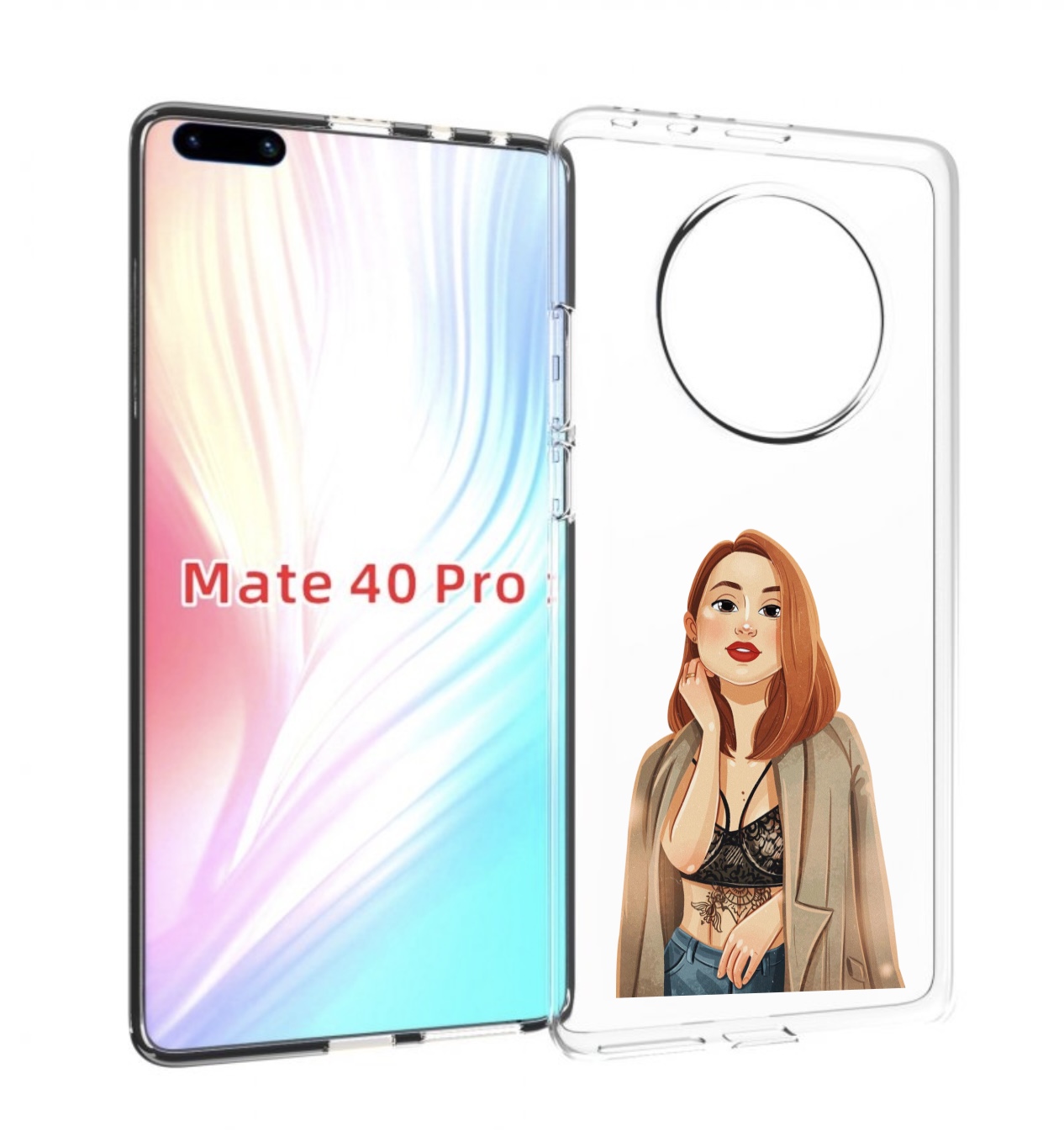 Чехол MyPads девушка-в-кружевном-2 для Huawei Mate 40 Pro (NOH-NX9)