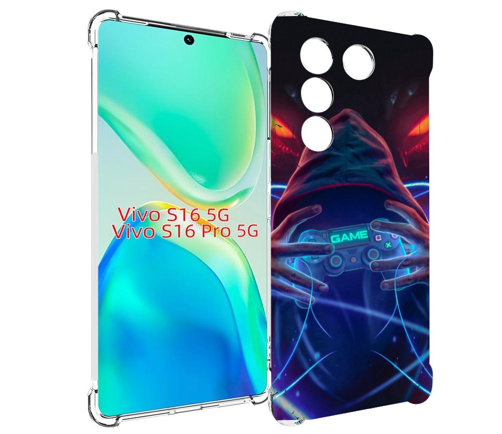 Чехол MyPads игра джойстик неоновый фон для Vivo S16 5G/S16 Pro 5G/V27/V27 Pro