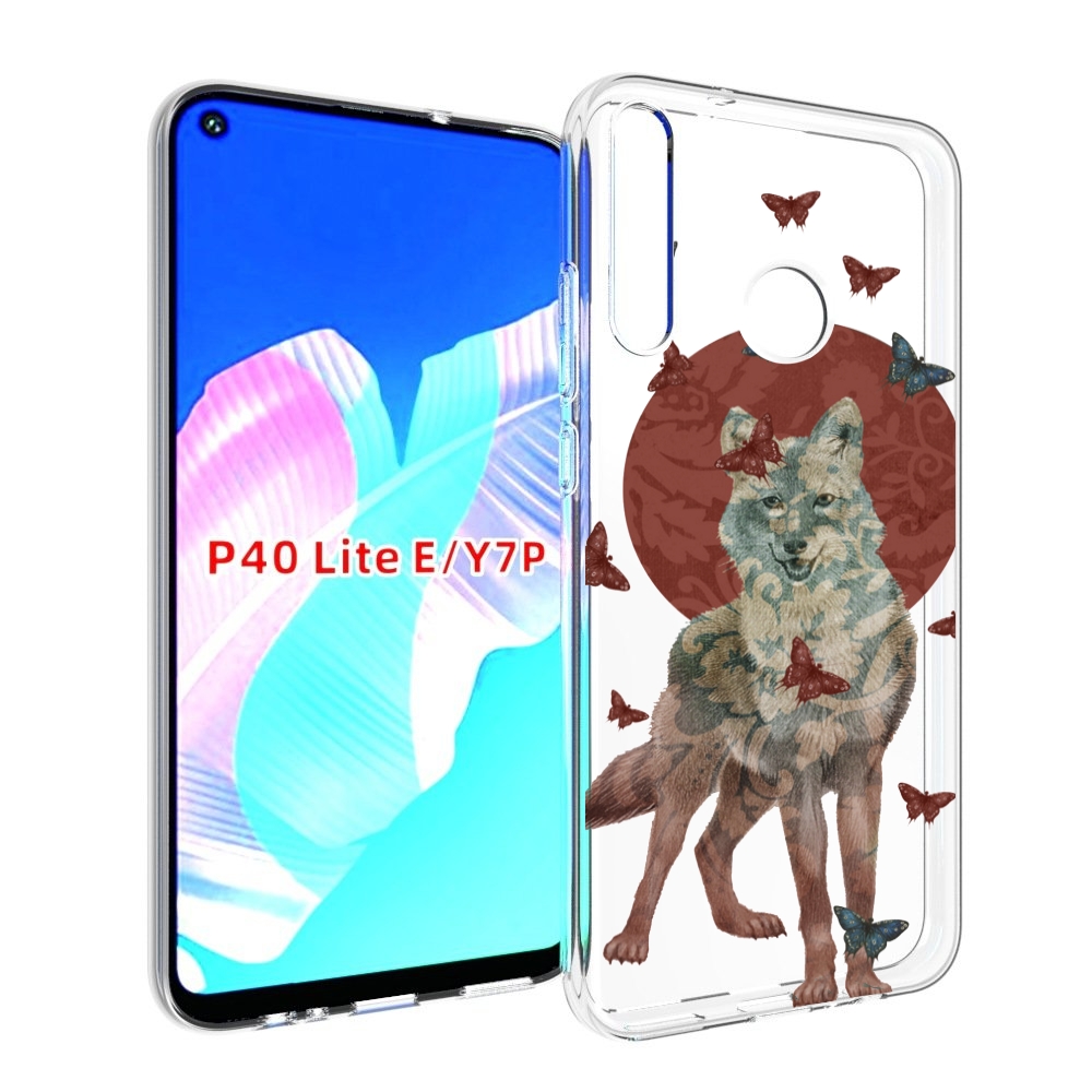 

Чехол бампер MyPads Волчица с бабочками для Huawei P40 Lite E, Прозрачный, Tocco