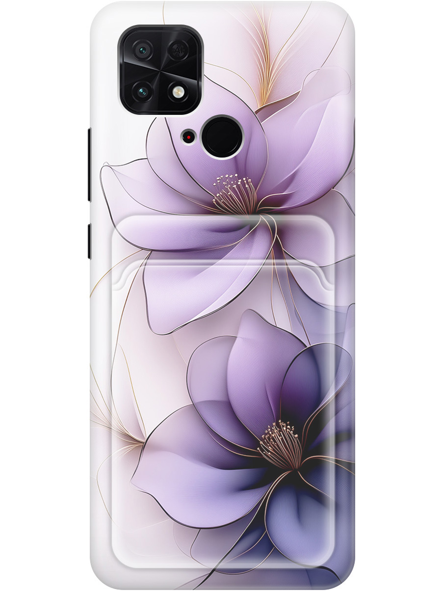 

Силиконовый чехол на Xiaomi Poco C40 с принтом "Сиреневые цветы" с карманом для карты, Белый;прозрачный;серый;фиолетовый, 740187921