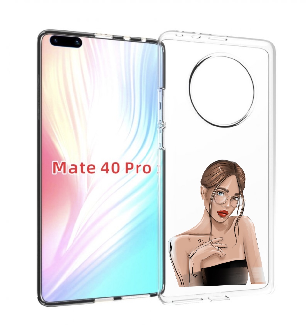 Чехол MyPads девушка-в-очках-с-красивыми-глазами женский для Huawei Mate 40 Pro (NOH-NX9)