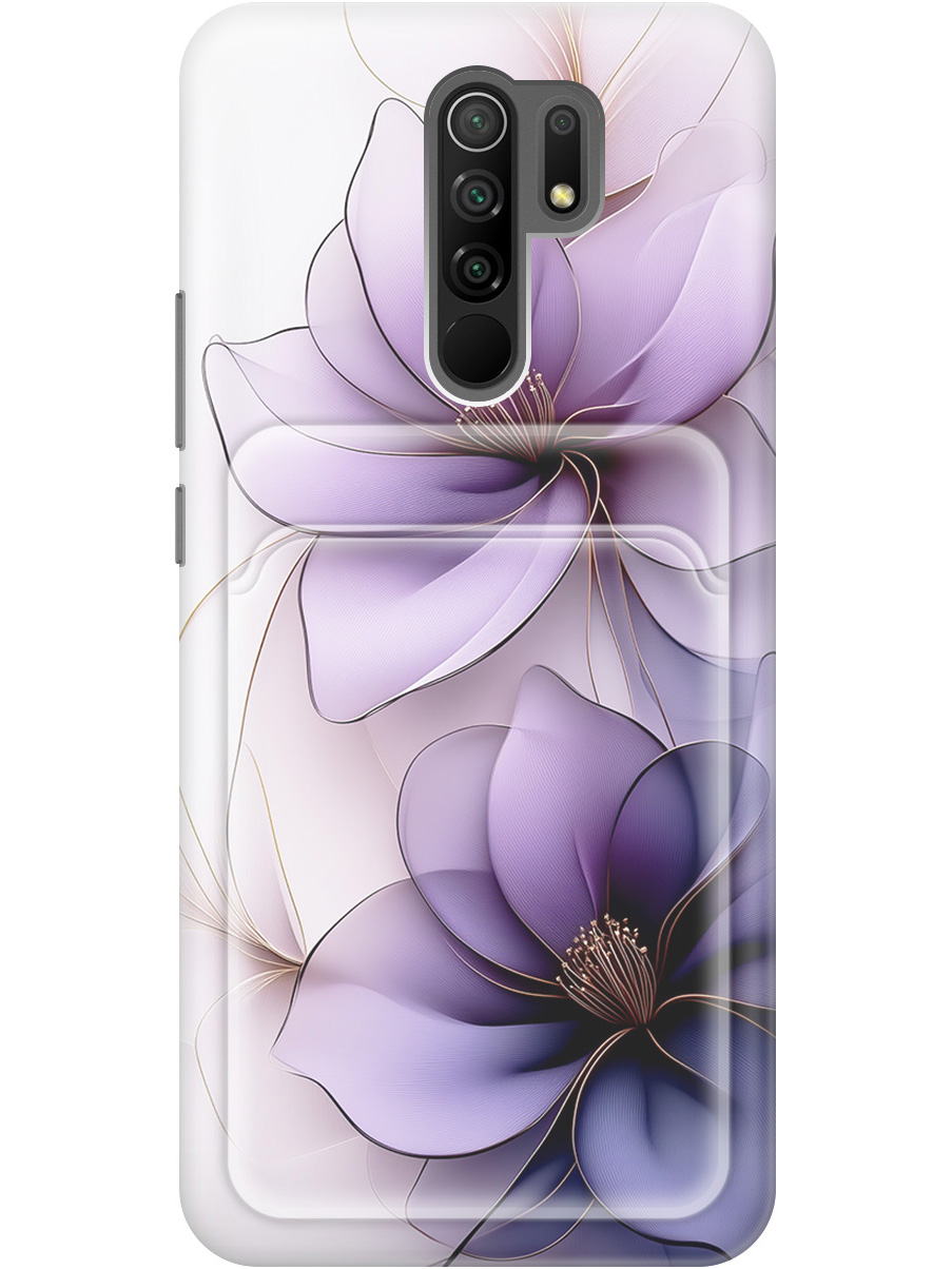 

Силиконовый чехол на Xiaomi Redmi 9 с принтом "Сиреневые цветы" с карманом для карты, Белый;прозрачный;серый;фиолетовый, 723276721