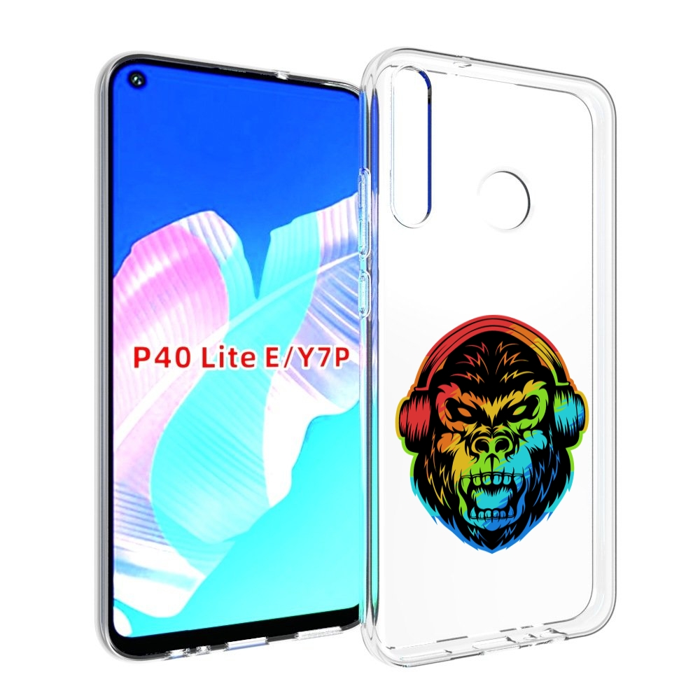 

Чехол бампер MyPads Горилла-в-наушниках для Huawei P40 Lite E, Прозрачный, Tocco