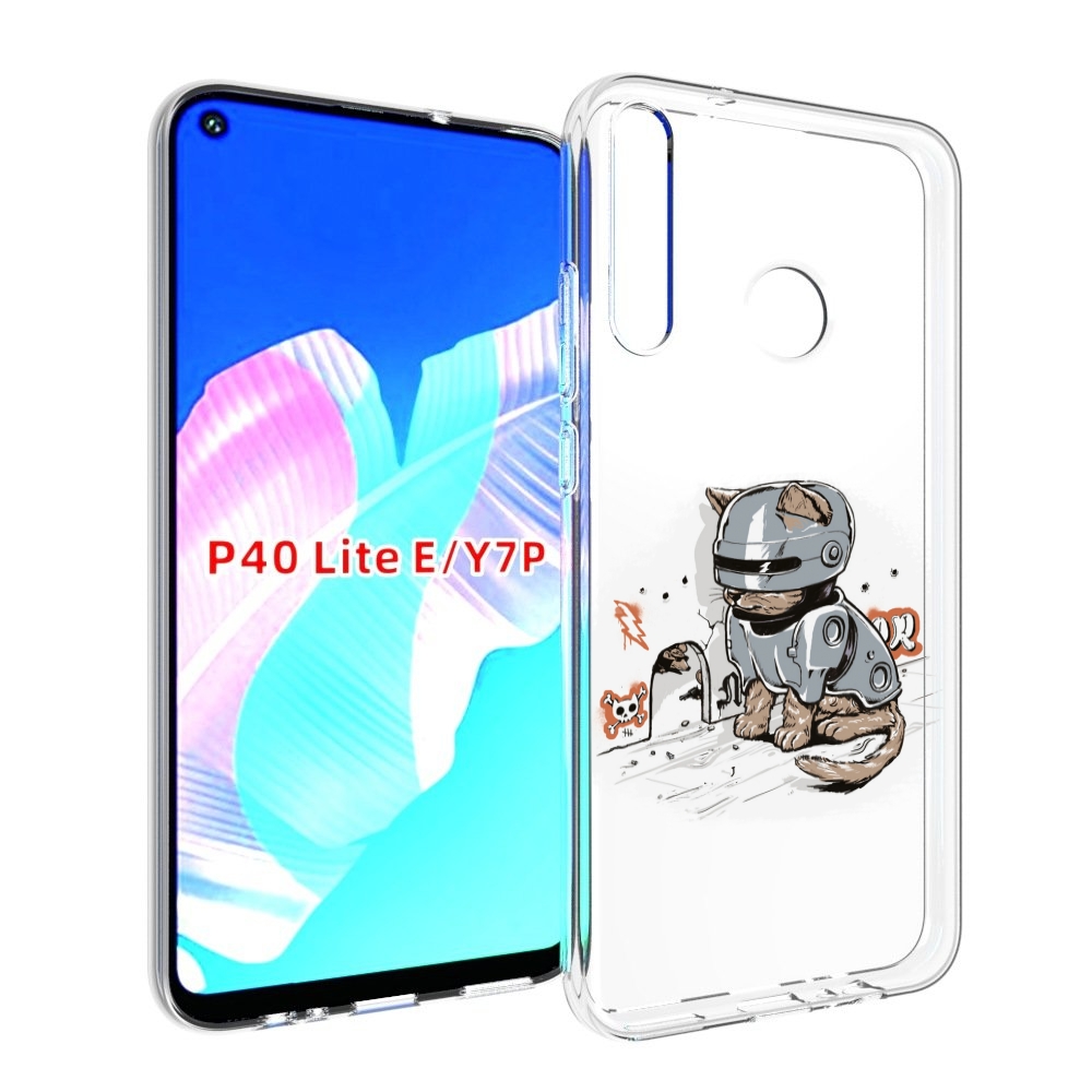 

Чехол бампер MyPads Грозный кот для Huawei P40 Lite E, Прозрачный, Tocco