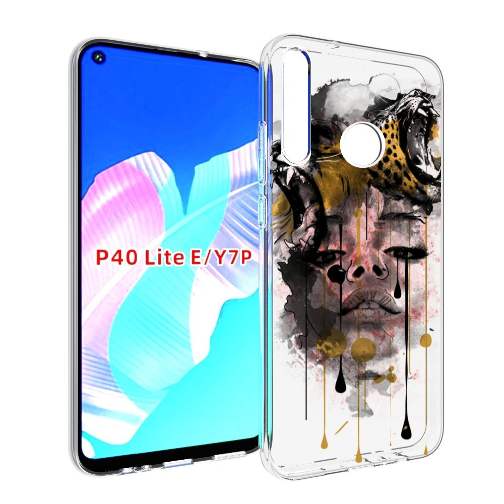 

Чехол бампер MyPads Девушка гепард женский для Huawei P40 Lite E, Прозрачный, Tocco