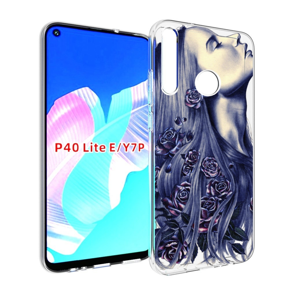 

Чехол бампер MyPads Девушка с розами женский для Huawei P40 Lite, Прозрачный, Tocco