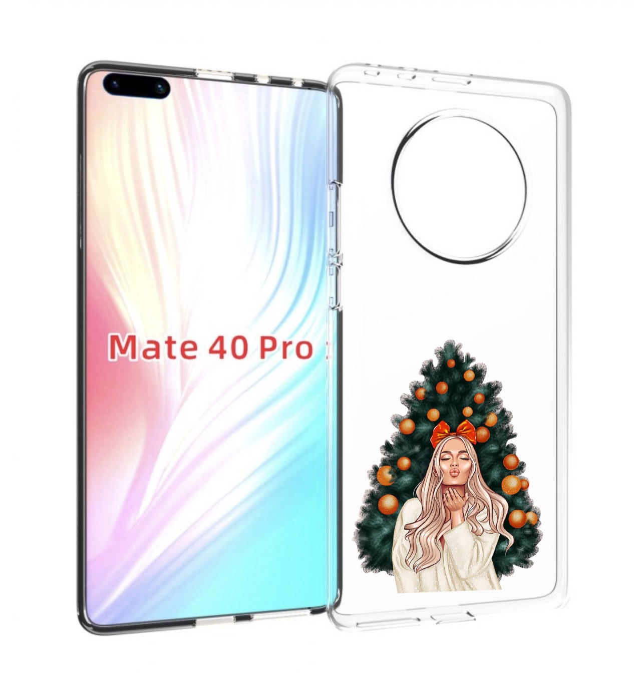 

Чехол MyPads девушка-под-елкой-с-мандаринами женский для Huawei Mate 40 Pro (NOH-NX9), Прозрачный, Tocco