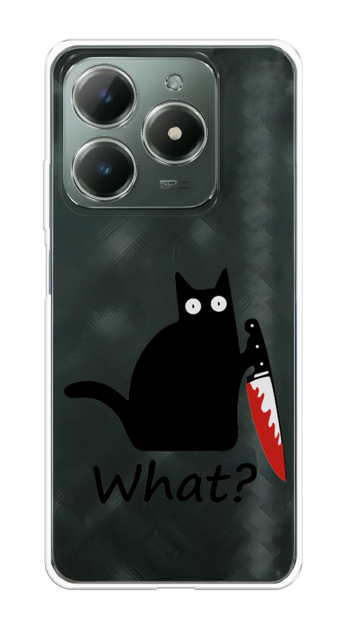 

Чехол на Realme C61 4G (Global) "Котик с ножом", Черный;красный, 2518050-1