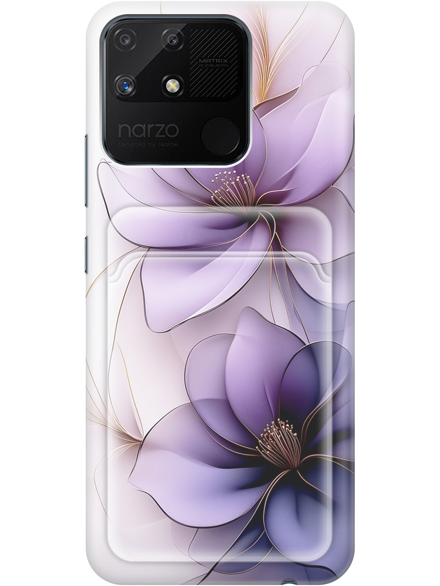 

Силиконовый чехол на Realme narzo 50A с принтом "Сиреневые цветы" с карманом для карты, Белый;прозрачный;серый;фиолетовый, 740189921