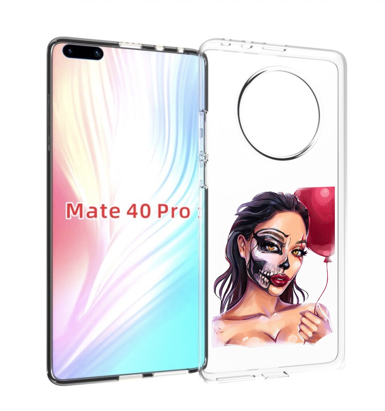 Чехол MyPads девушка-с-гримом женский для Huawei Mate 40 Pro (NOH-NX9)