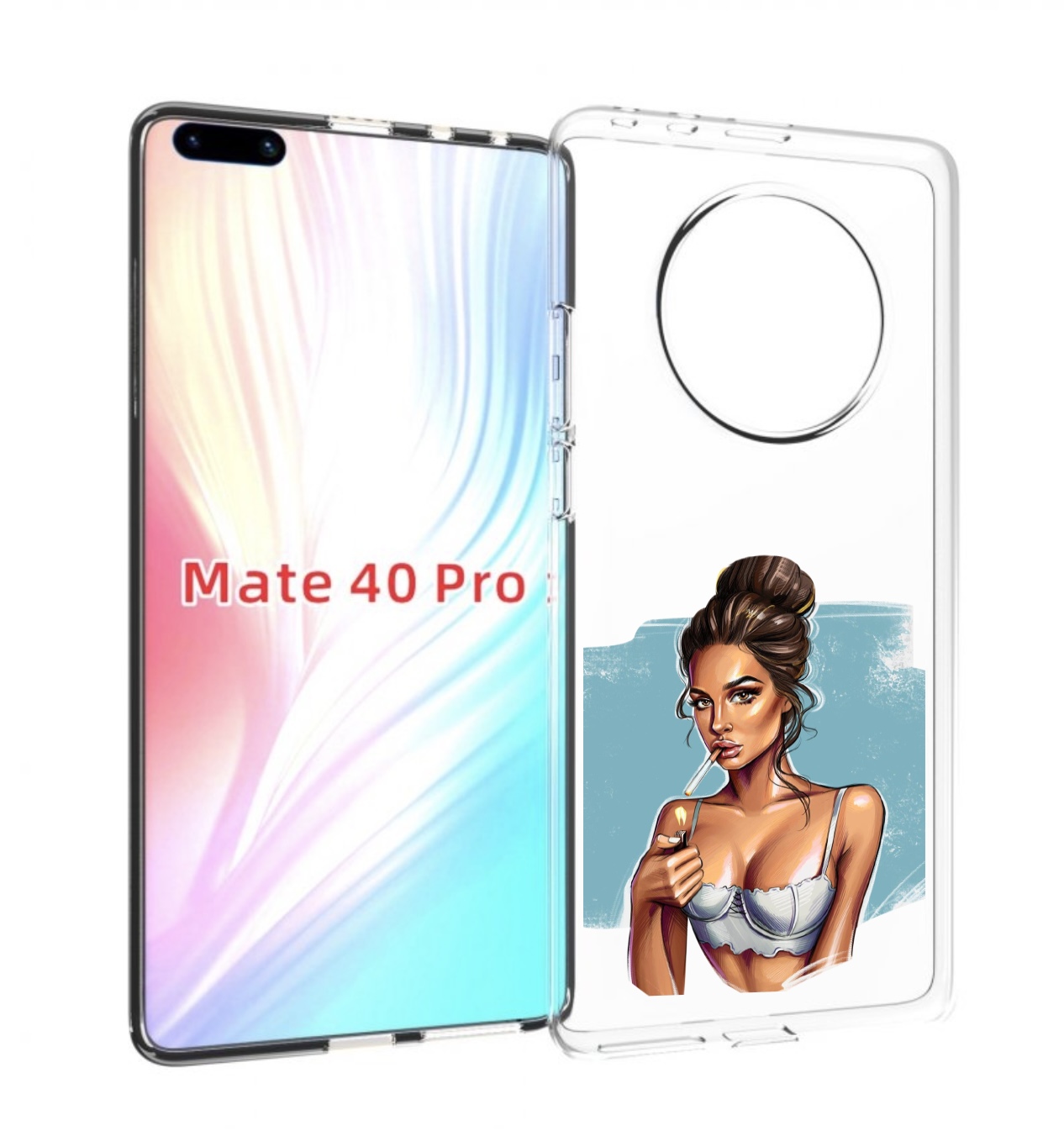 

Чехол MyPads девушка-с-зажигалкой для Huawei Mate 40 Pro (NOH-NX9), Прозрачный, Tocco