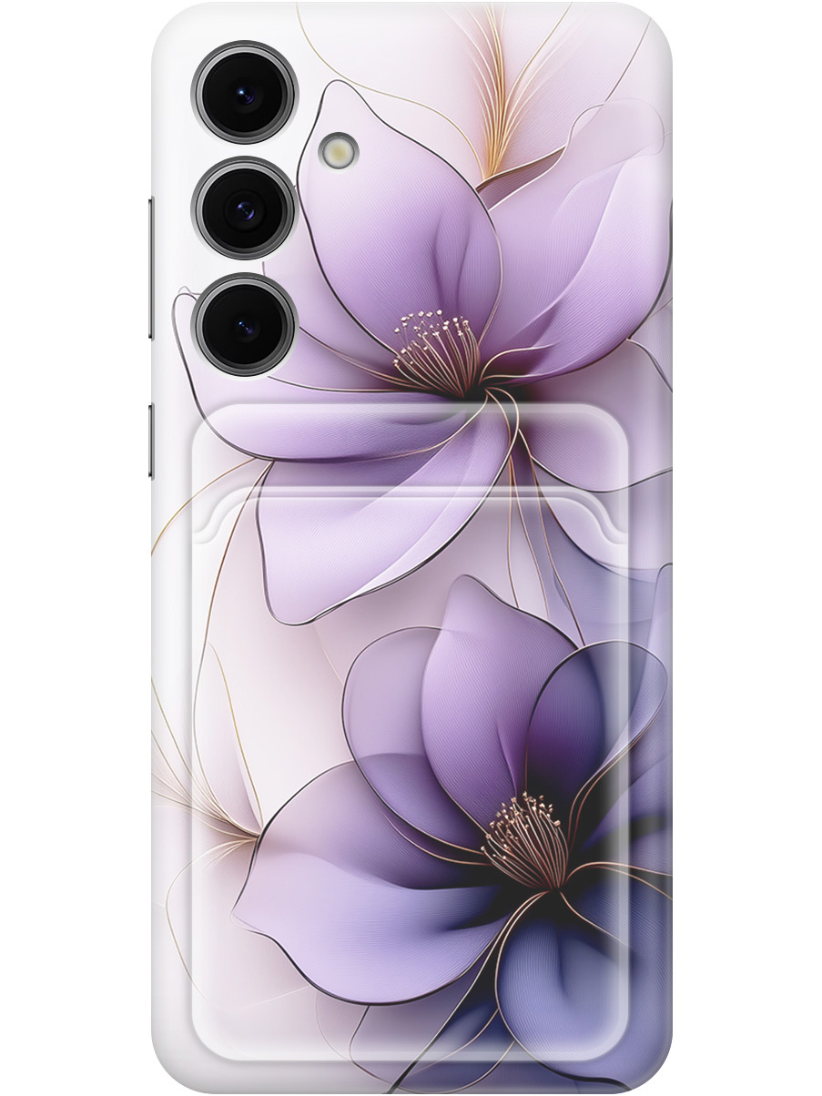 

Силиконовый чехол на Samsung Galaxy S24 FE с принтом с карманом для карты 850053, Белый;прозрачный;серый;фиолетовый, 786718121