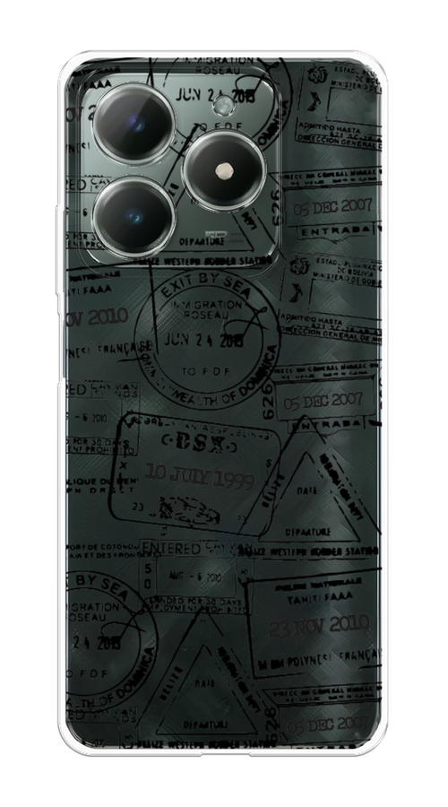 

Чехол на Realme C61 4G (Global) "Visa stamps 2", Белый;черный;серый, 2518050-1
