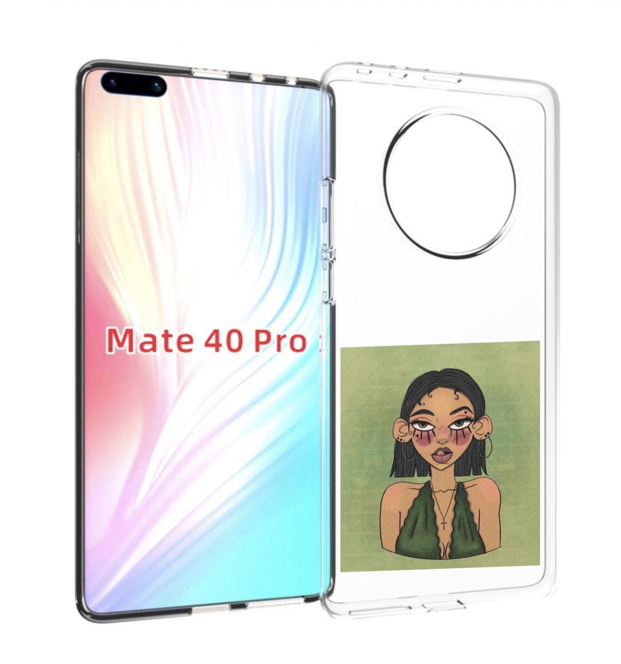

Чехол MyPads девушка-с-каре-и-тату для Huawei Mate 40 Pro (NOH-NX9), Прозрачный, Tocco