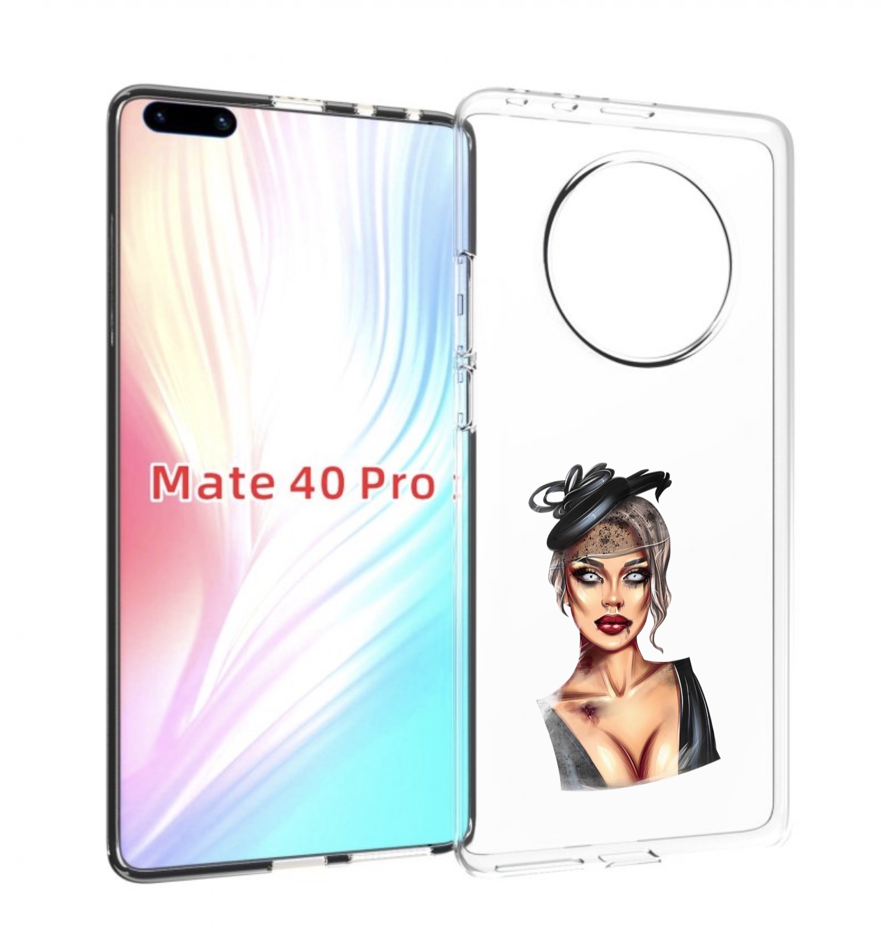 

Чехол MyPads девушка-с-линзами для Huawei Mate 40 Pro (NOH-NX9), Прозрачный, Tocco