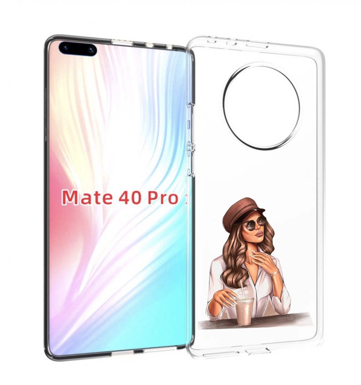 Чехол MyPads девушка-с-милкшейком женский для Huawei Mate 40 Pro (NOH-NX9)