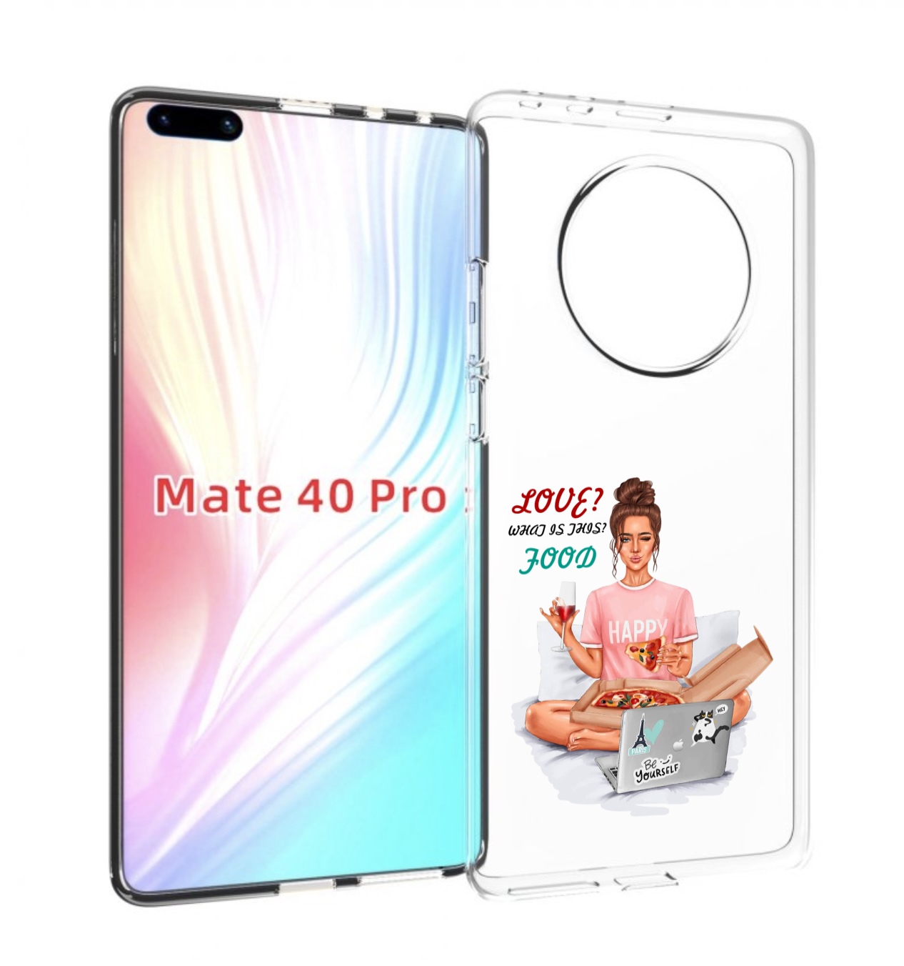

Чехол MyPads девушка-с-ноутбуком женский для Huawei Mate 40 Pro (NOH-NX9), Прозрачный, Tocco