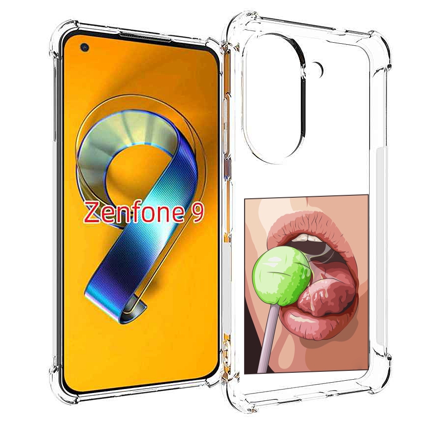 

Чехол MyPads зеленый-чупа-чупс женский для Asus Zenfone 9 (AI2202), Прозрачный, Tocco