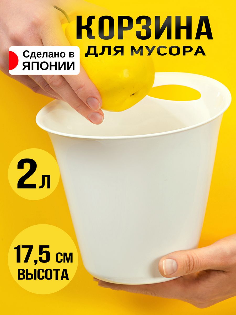 

Корзина для мусора Nakaya 2 л, 18,5х17,8х17,5 см