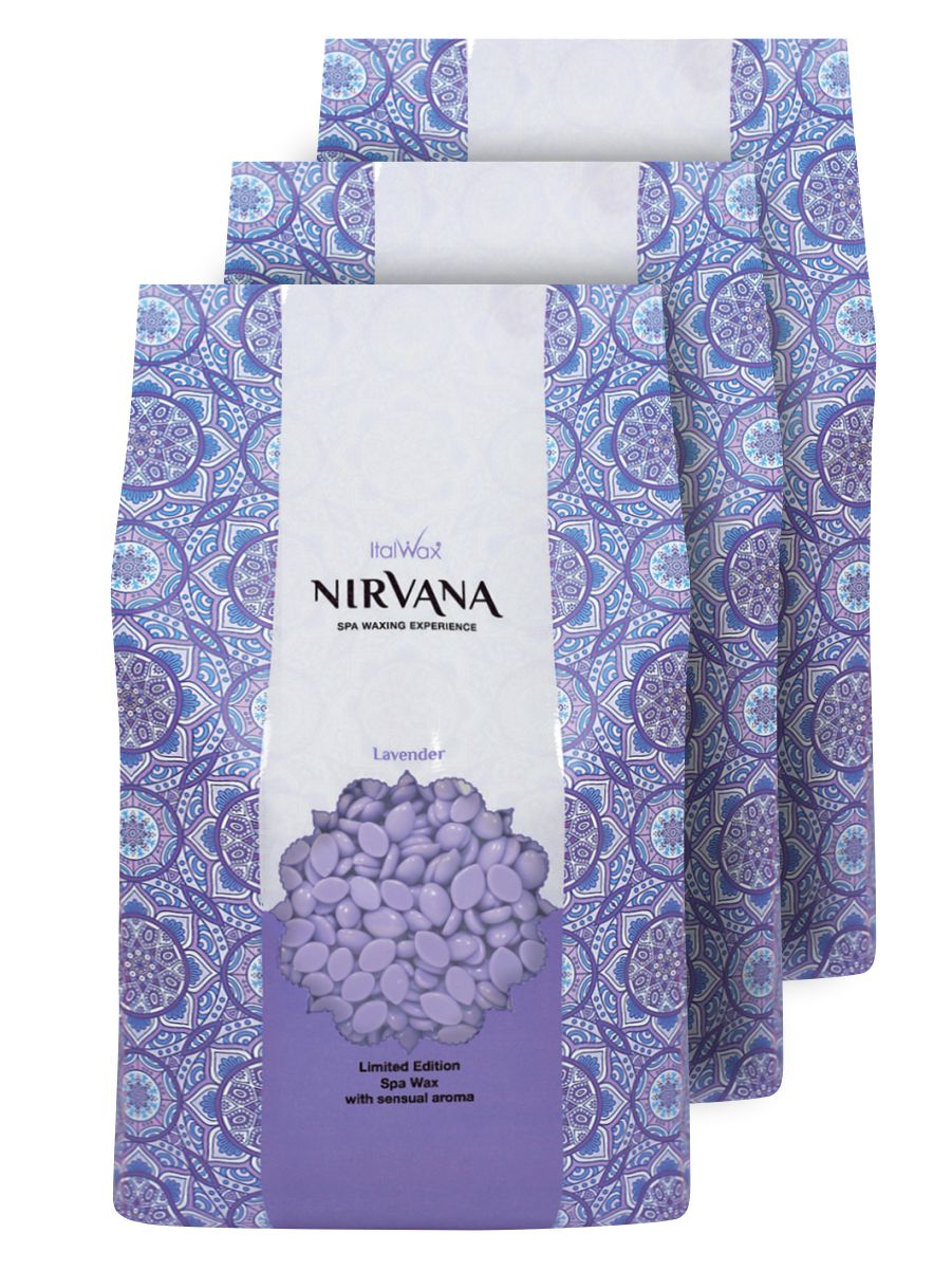Комплект Воск горячий пленочный ITALWAX Nirvana Лаванда ганулы 1 кг х 3 шт. vellutier ароматический воск нежность и уют intimate