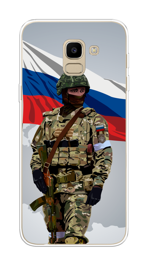 

Чехол Awog на Samsung Galaxy J6 2018 "Солдат с флагом", Белый;синий;красный;зеленый, 26150-1