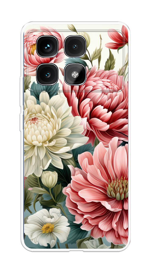 

Чехол на Xiaomi Redmi K70 Ultra "Садовые цветы рисунок", Розовый;зеленый;белый, 323050-1