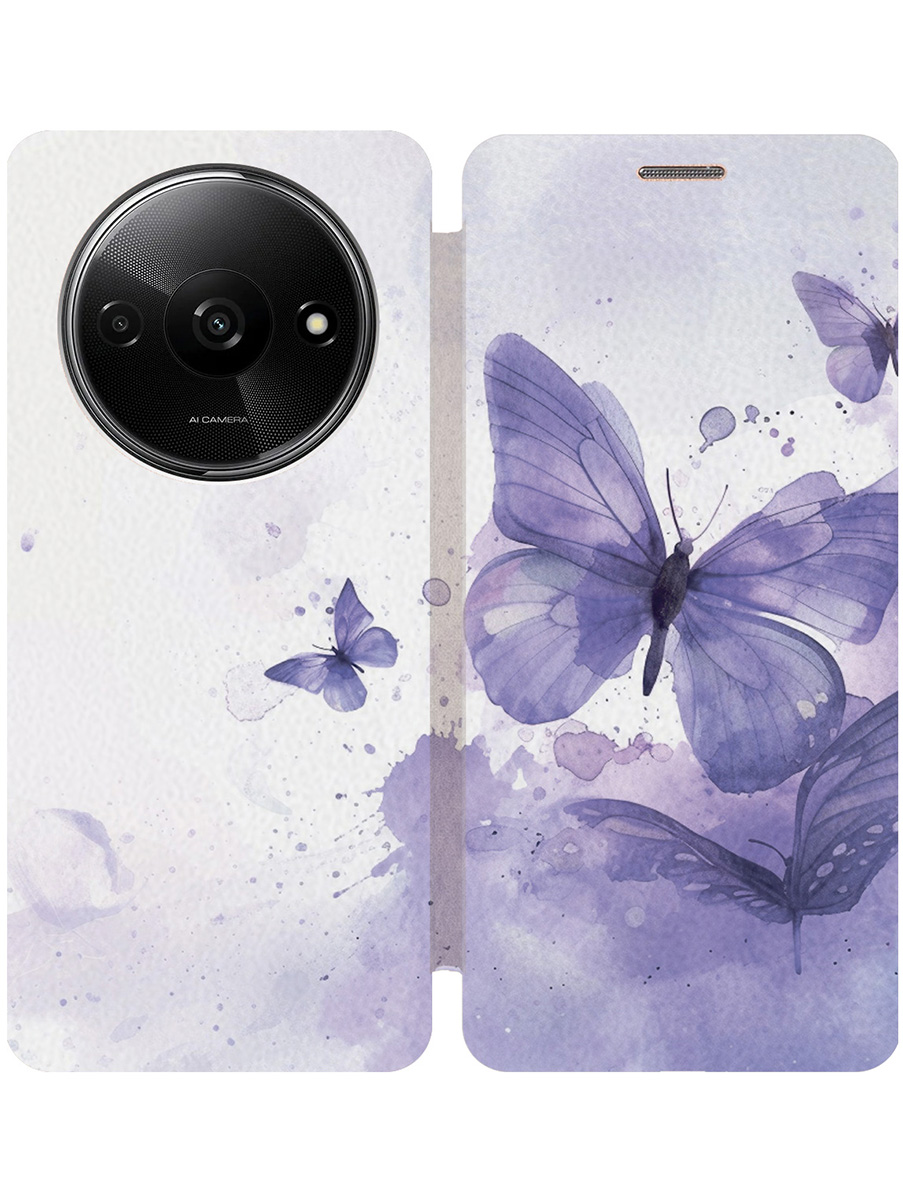 

Чехол-книжка на Xiaomi Redmi A3 / Poco C61 с принтом золотой 805812, Золотистый;белый;фиолетовый, 780484023