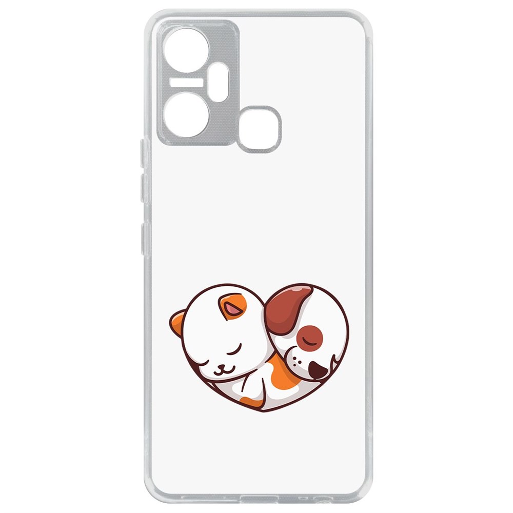 

Чехол-накладка Кейс Котёнок и Щенок для Infinix Smart 6 Plus, Прозрачный