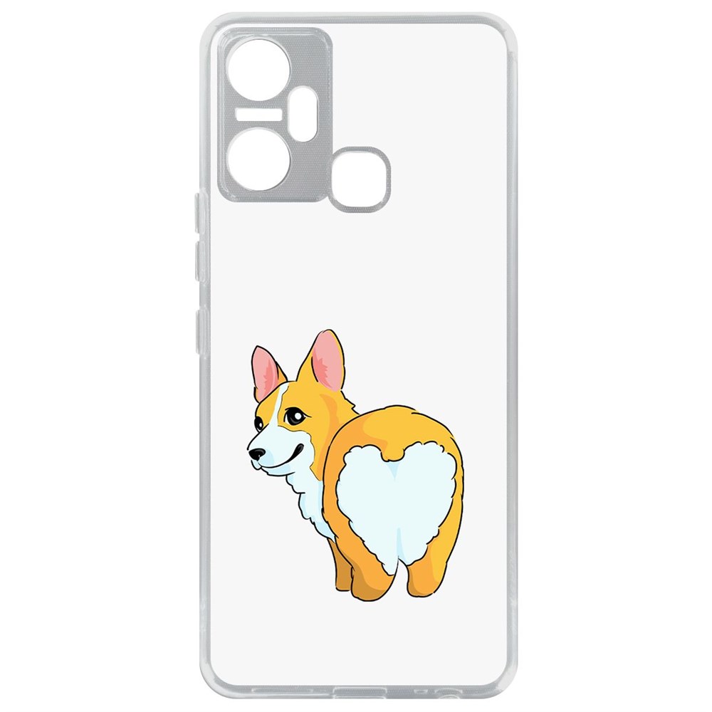 

Чехол-накладка Кейс Рисованный корги вид 2 для Infinix Smart 6 Plus, Прозрачный