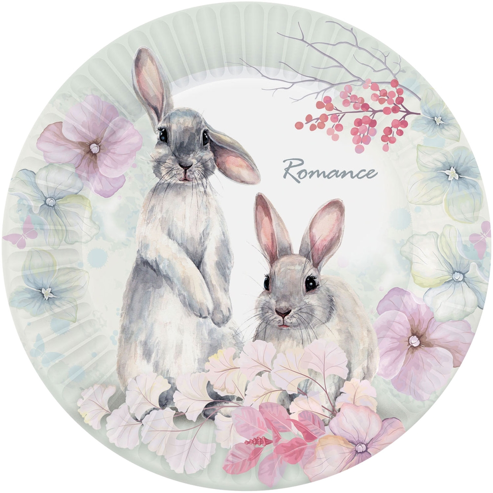 Набор бумажных тарелок ND Play Кролики (пастель) Символ года, диаметр 23 см, 6 шт